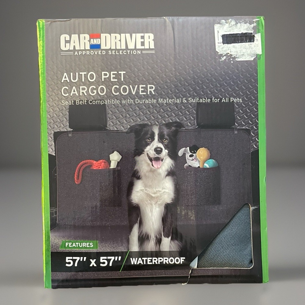 NWT CAR AND DRIVER Auto Dog Pet Cargo Car Seat Cover Gray Waterproof 57" x 57"